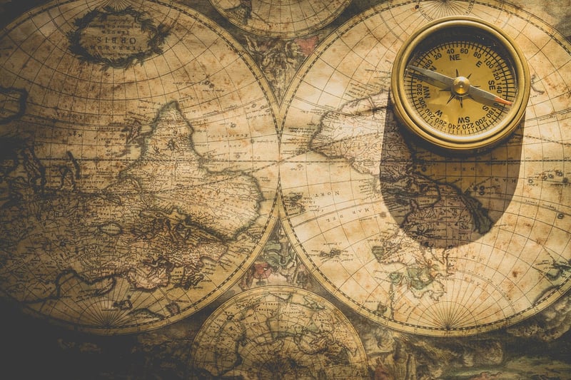 Ancient Map and Compass